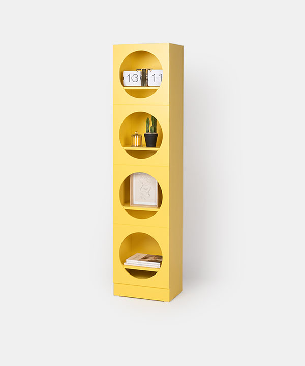 100324. display cupboard yellow